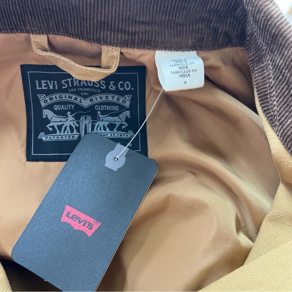 🆕 Levis Jacket Mens Beige Full Zip Bomber Depot Canvas Size M Corduroy
Collar - Picture 10 of 13